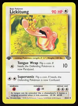 Lickitung 38/64 Uncommon Jungle Pokemon 1st Edition NM 01-07-65 - Image 1