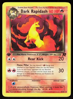 Dark Rapidash 44/82 Uncommon Team Rocket Pokemon 1st Edition NM 01-07-58 - Image 1
