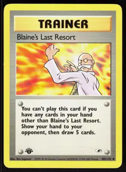 Blaine's Last Resort 105/132 Uncommon Gym Heroes Pokemon 1st Edition NM 01-08-57 - Image 1