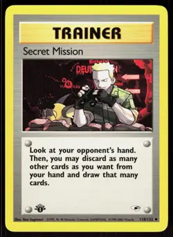 Secret Mission 118/132 Uncommon Gym Heroes Pokemon 1st Edition NM 01-08-113 - Image 1