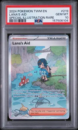 Pokemon Lana's Aid Sir 219/167 Pokemon Twilight Masquerade PSA 10 - Image 3