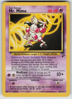 Mr. Mime 27/130 Rare Base Set 2 Pokemon Lightly Played - Image 1