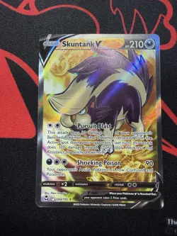 Silver Tempest SKUNTANK V Ultra Rare Full Art Holo #180/195 Pokemon TCG - Image 4