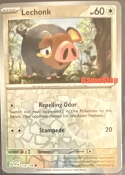Pokemon TCG Lechonk 154/198 GameStop Promo Reverse Holo 60 HP English - Image 1