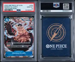 2025 ONE PIECE OP13 TREASURE RARE MONKEY D. LUFFY OP11-58 PSA 10 EN - Image 2