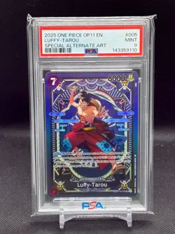 2025 One Piece A Fist of Divine Speed Luffy-Tarou Special Card #ST18-005 PSA 9 - Image 1