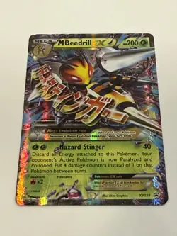 Pokemon M Beedrill EX XY158 Promo Mega Holo Card XY 200 HP Hazard Stinger C - Image 1