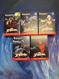 MTG Spider-Man Magic the Gathering Welcome Deck Set of 5 FIVE Spiderman - Image 1