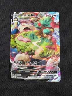Pokemon TCG Snorlax VMAX Holo Ultra Rare Card Sword & Shield Base Set 142/202 - Image 1