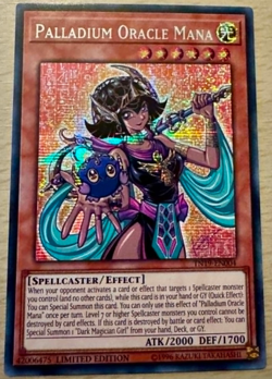 Yu-Gi-Oh! Palladium Oracle Mana TN19-EN004 Prismatic Secret Rare Card - Image 1