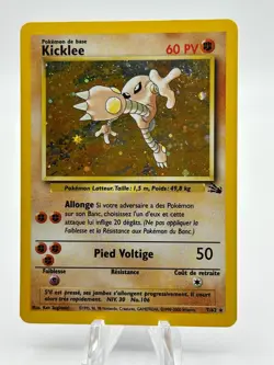Pokemon TCG WOTC Card French Fossil Set Holo Rare Hitmonlee Kicklee 7/62 - Image 1