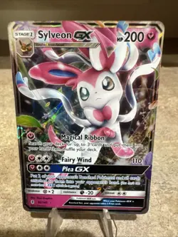 Sylveon GX 92/145 Guardians Rising Rare Holo Pokemon Card LP - Image 1