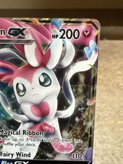 Sylveon GX 92/145 Guardians Rising Rare Holo Pokemon Card LP - Image 3