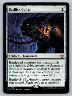 Basilisk Collar 669 Rare Foundations Magic: The Gathering Near Mint - Image 1
