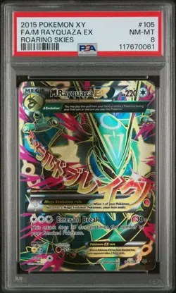 M Rayquaza EX 105/108 Pokemon PSA 8 NM-MT Roaring Skies Ultra Rare Full Art - Image 1