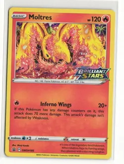 Moltres SWSH185 Pokemon SWSH Brilliant Stars Variant TCG Card NM - Image 1