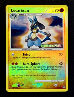 2007 Pokemon LUCARIO Diamond & Pearl REVERSE HOLO Foil STAMPED Rare Card 6/130 - Image 2