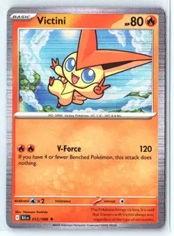 Victini 012/086 Pokemon TCG Scarlet & Violet Black Bolt Holo Rare - Image 1