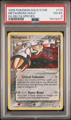 PSA 4 Metagross Gold Star EX Delta Species Holo Rare #113 - Pokemon - Image 1