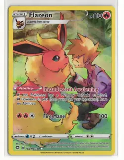 Pokemon TCG: Flareon TG01/TG30 Swsh09 Trainer Gallery Holo Brilliant Stars - Image 1