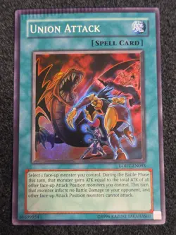 *Misprint* Yugioh! Union Attack LODT-EN093 Super Rare Unlimited NM Crimped - Image 1