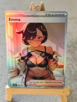 Emma Pokemon Trainer Full Art Sexy Waifu doujin ACG Custom Art Card - Image 2