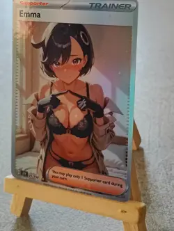 Emma Pokemon Trainer Full Art Sexy Waifu doujin ACG Custom Art Card - Image 3