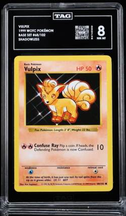 1999 WOTC Pokemon Base Set Shadowless VULPIX card no. 68 - TAG 8 - READ DESC. - Image 1
