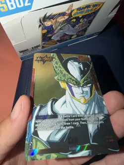 Bandai Dragon Ball Fusion World Cell Leader SB01-001 Gold Manga Card - Image 1