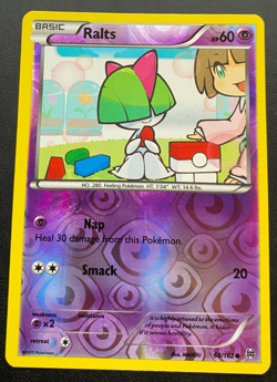 XY - BREAKthrough 68/162 Ralts Reverse Holo Pokemon Card - LP - Image 1