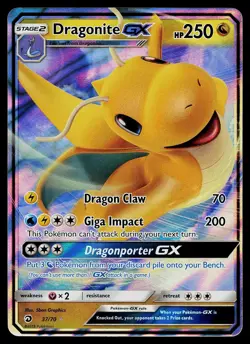 Pokemon Card - Dragonite GX Dragon Majesty 37/70 Holo GX Rare - Image 1