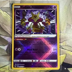 Radiant Alakazam 59/195 Pokemon Silver Tempest Card NEAR MINT NM - Image 1