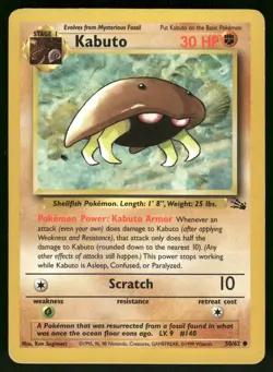 Kabuto HP 50/62 Fossil Pokemon Card - Image 1