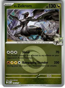 N's Zekrom (Energy Symbol Pattern) 155/217 Ascended Heroes Reverse Holo NM - Image 1