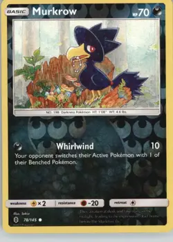 Murkrow 78/145 Common Guardians Rising Pokemon Reverse Holo Near Mint - Image 1