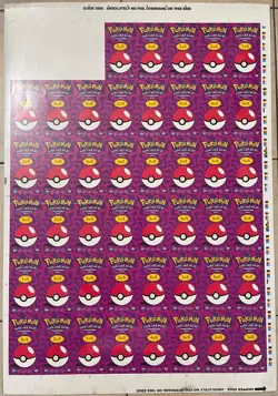 Topps 1999 Pokemon TV Series 2 Toppers Uncut Sheet - Image 5
