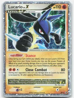 Lucario LV.X DP12 Holo Promo Diamond and Pearl Promos Pokemon Holo Damaged - Image 1