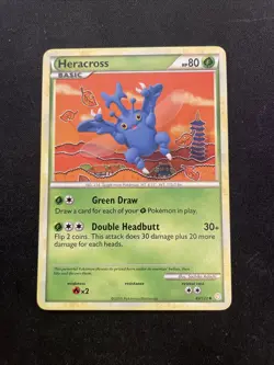 Pokemon TCG Heracross Heartgold Soulsilver 43/123 Regular Uncommon NM - Image 1