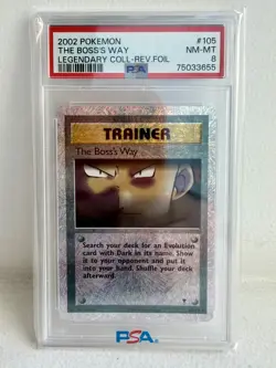 2002 POKEMON LEGENDARY COLLECTION — #105 THE BOSS'S WAY — REVERSE FOIL — PSA 8 - Image 1