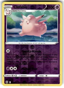 Clefable Reverse Holo Rare - 054/172 - Brilliant Stars Pokemon 2022 - Image 1