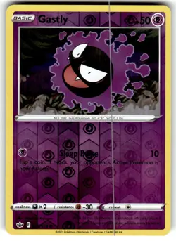 Gastly Reverse Holo - 055/198 - Chilling Reign Pokemon 2021 - Image 1