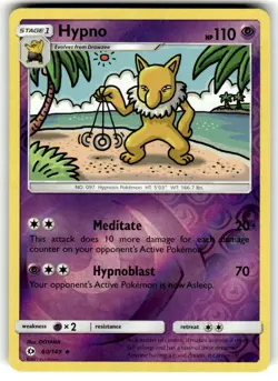 POKEMON HYPNO 60/149 SUN & MOON BASE SET UNCOMMON REVERSE HOLO NEAR MINT - Image 1