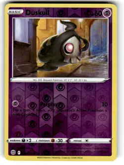 DUSKULL 060/172 BRILLIANT STARS POKEMON (REVERSE HOLO, NM) - Image 1