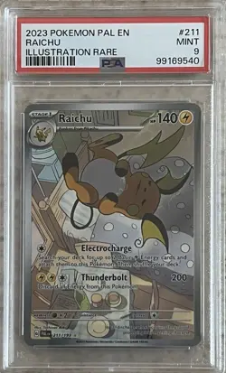 Pokemon TCG 2023 Paldea Evolved Raichu 211/193 Illustration Rare Holo PSA 9 - Image 1