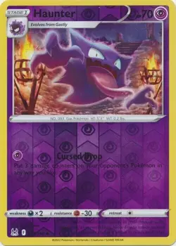 Reverse Holo Haunter 065/196 Uncommon Lost Origin Pokemon TCG - Image 1