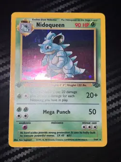 Nidoqueen 07/64 Jungle Holo Vintage Pokemon 1st Edition - Image 1