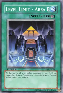 Level Limit - Area B Common 1st Edition 2005 Blaze of Destruction SD3-EN024 LP - Image 1