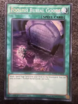 Yugioh Foolish Burial Goods MP17-EN218 Secret Rare 1st Edition NM - Image 1