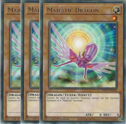 Majestic Dragon x3 KICO-EN032 Yu-Gi-Oh! TCG 1st Ed Rare Playset - Image 1
