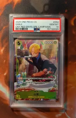 US Seller PSA 10 Sanji CNY Red Envelope Campaign Rare 054 2025 Chinese One Piece - Image 1